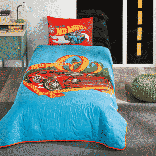 Стьобане покривало TAC Disney Hot Wheels Race 160&times;220 см + наволочка