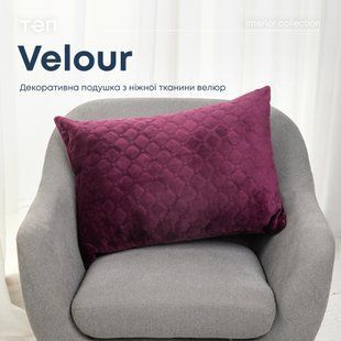 Подушка декоративна VELOUR 50х70 см бордовий