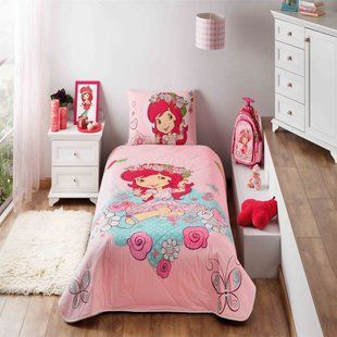 Покрывало стеганое TAC Disney Shortcake Candy 160&times;220см + наволочка