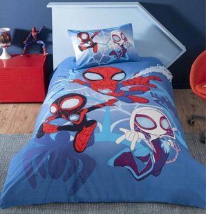 Підлітковий комплект Disney TAC Spidey and Friends Ранфорс / простирадло на резинці