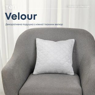 Подушка декоративна VELOUR 40х40 см світло-сірий