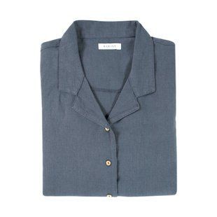 Домашня сорочка Barine Lino PJ indigo индиго S