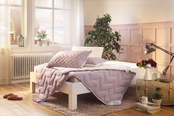 Ковдра антиалергенна Othello Colora Lilac/Cream двоспальна євро 195х215 см