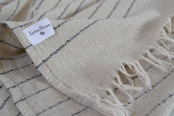Полотенце из льна Lotus Home - Line черное 50*90