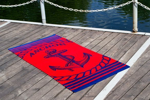 Полотенце Lotus пляжное Anchor New красный 75*150 велюр