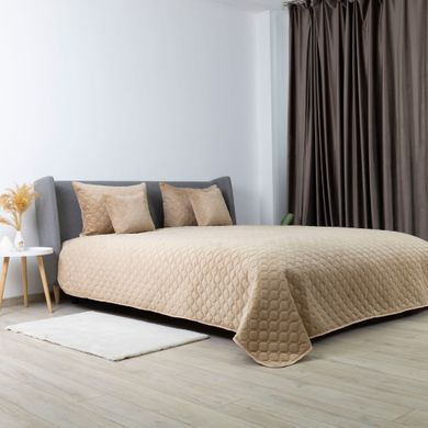 Покривало ТЕП VELOUR 150х210 см золотий беж/ромб круглий