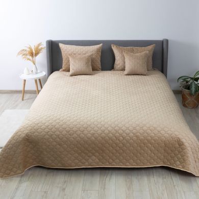 Покривало ТЕП VELOUR 150х210 см золотий беж/ромб круглий