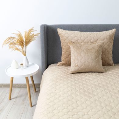 Покривало ТЕП VELOUR 150х210 см золотий беж/ромб круглий
