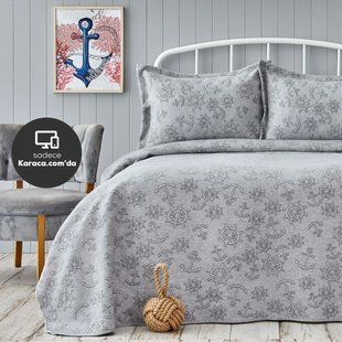 Покрывало с наволочками Nautica Home Doris a.gri светло-серый 230х240