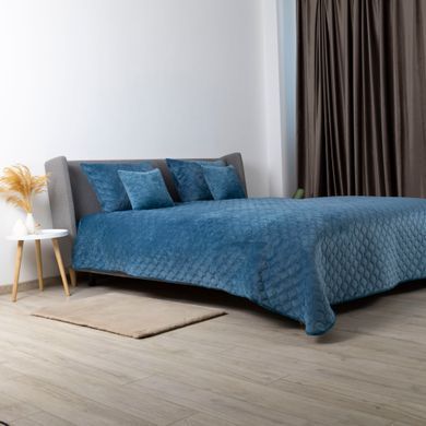 Покрывало ТЕП VELOUR 180x240 см синий ромб круглый