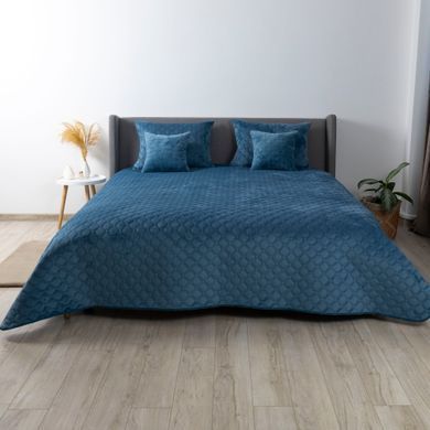 Покрывало ТЕП VELOUR 180x240 см синий ромб круглый
