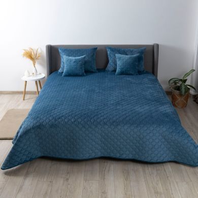 Покрывало ТЕП VELOUR 180x240 см синий ромб круглый