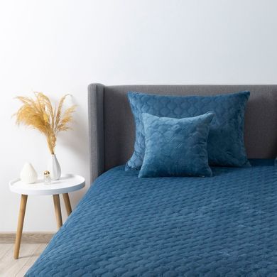 Покрывало ТЕП VELOUR 180x240 см синий ромб круглый