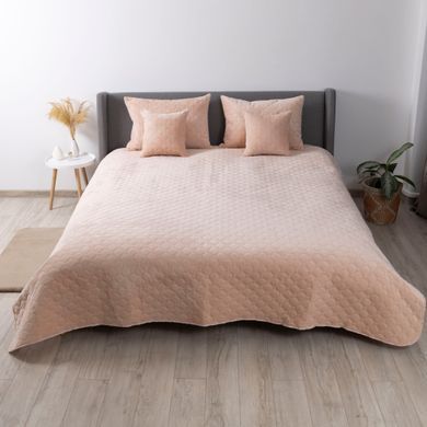 Покривало ТЕП VELOUR 180х240 см пудрове/ромб круглий