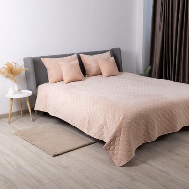 Покривало ТЕП VELOUR 180х240 см Пудра/Ромб прямий