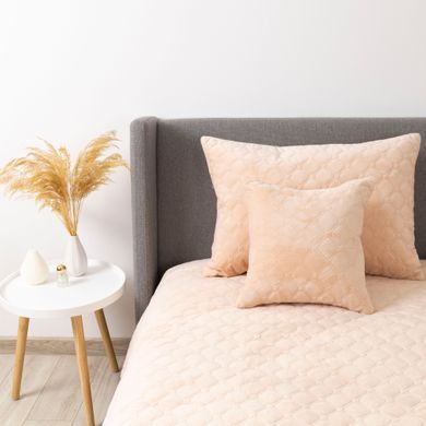 Покривало ТЕП VELOUR 180х240 см Персиковий/Ромб круглий