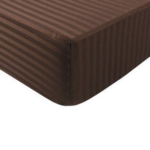 Простирадло Iris Home Готель Сатин Страйп 1x1 кавовий 100x200x25 на резинці