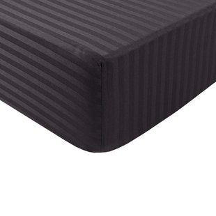 Простирадло Iris Home Готель Сатин Страйп 1x1 чорний 100x200x25 на резинці