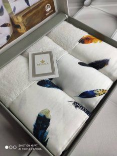 Подарочный набор полотенец Belizza Feather 30х50см 3 шт в коробке