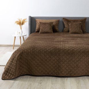 Покривало ТЕП VELOUR 240х260 см коричневий/ромб круглий