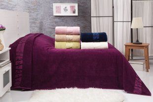 Махрове бамбукове покривало/простирадло Belizza Purple 200&times;220 см