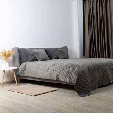 Покривало ТЕП VELOUR 150х210 см сіре/ромб круглий