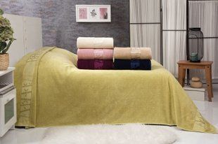 Покрывало-простынь махровая бамбуковая Belizza Olive 200&times;220 см
