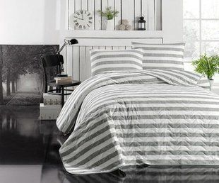 Покривало стьобане з наволочками Eponj Home Hook gri сірий 200x220