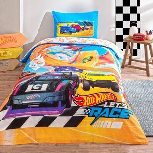 Підлітковий комплект Disney TAC Hot Wheels Let's Race Ранфорс простирадло на резинці