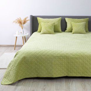 Покрывало ТЕП VELOUR 150х210 см салатове ромб круглый