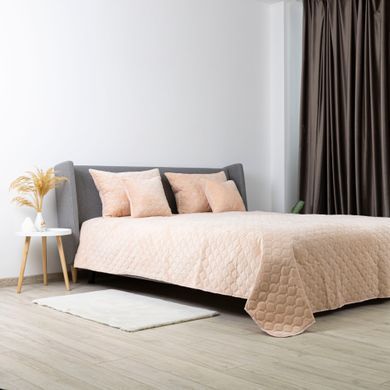 Покривало ТЕП VELOUR 150х210 см Персиковий/Ромб круглий