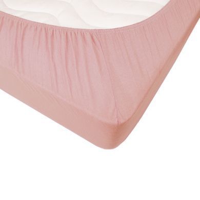Простирадло трикотажне на резинці Iris Home Пудровий 160x200+25