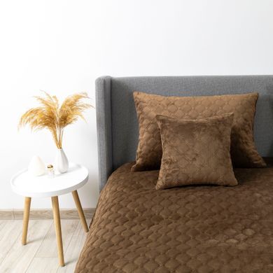 Покривало ТЕП VELOUR 150х210 см коричневе/ромб круглий