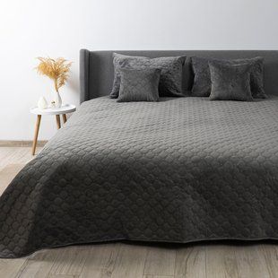 Покрывало ТЕП VELOUR 180х240 см сірий/ромб круглий