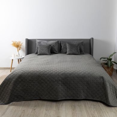 Покрывало ТЕП VELOUR 180х240 см сірий/ромб круглий
