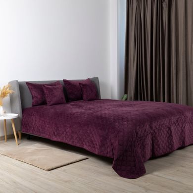 Покривало ТЕП VELOUR 240х260 см Бордо/Ромб прямий