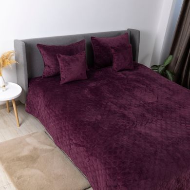 Покривало ТЕП VELOUR 240х260 см Бордо/Ромб прямий