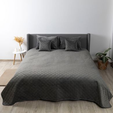 Покрывало ТЕП VELOUR 180х240 см сірий/ромб круглий