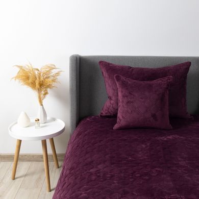 Покривало ТЕП VELOUR 240х260 см Бордо/Ромб прямий