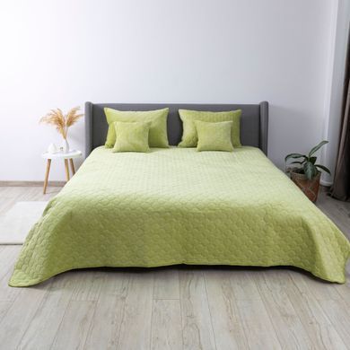 Покривало ТЕП VELOUR 240х260 см Салатовий/ромб круглий