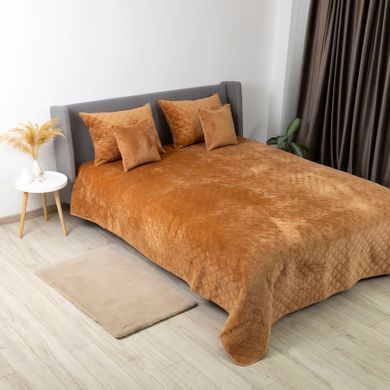 Покривало ТЕП VELOUR 150х210 см Кавовий/Ромб прямий