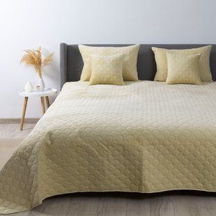 Покрывало ТЕП VELOUR 240х60 см бежевый ромб круглый