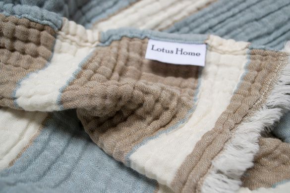 Рушник Lotus Home - Milana muslin lead blue-khaki 45*100